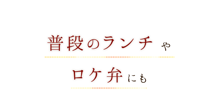 普段のお食事やロケ弁にも